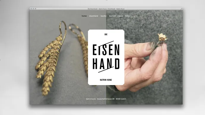 katrin kunz eisenhand goldschmiedin schmuck corporate design webdesign ui ux website