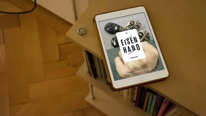 katrin kunz eisenhand goldschmiedin schmuck corporate design webdesign ui ux tablet