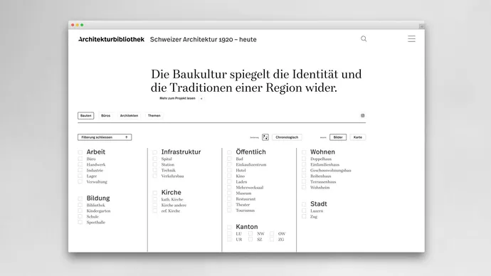 hochschule luzern technik architektur hslu architekturagenda architekturbibliothek corporate design webdesign ui ux 4