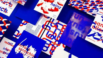kunsthalle luzern kunst corporate design blau rot flyer