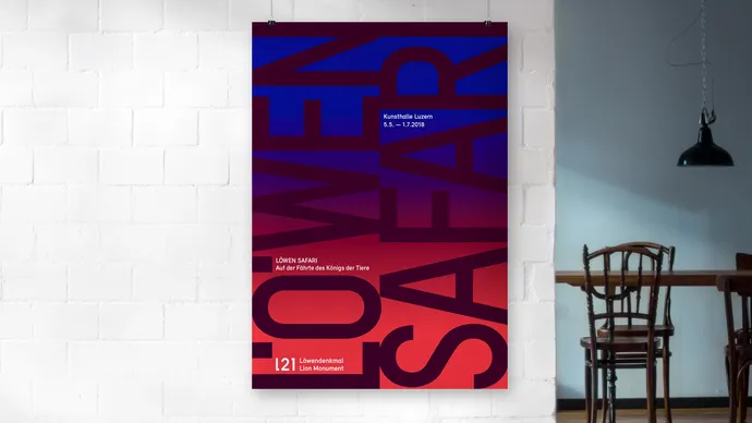 kunsthalle luzern kunst l21 loewendenkmal corporate design blau rot plakat poster f4 1