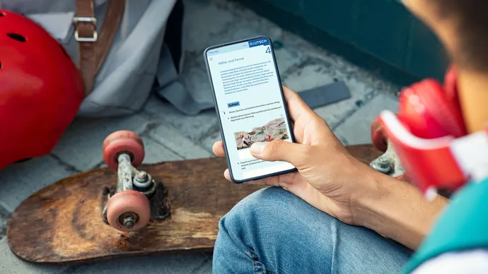 lehrmittelverlag zuerich lmvz deutsch hybrid lehrmittel lehrplan21 digitale lernplattform ui ux mobile landscape deutsch 9 a