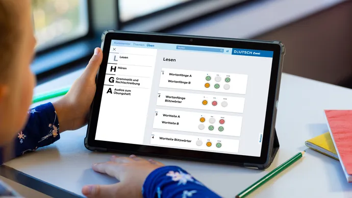 lehrmittelverlag zuerich lmvz deutsch hybrid lehrmittel lehrplan21 digitale lernplattform ui ux tablet lansdcape ueben deutsch 2