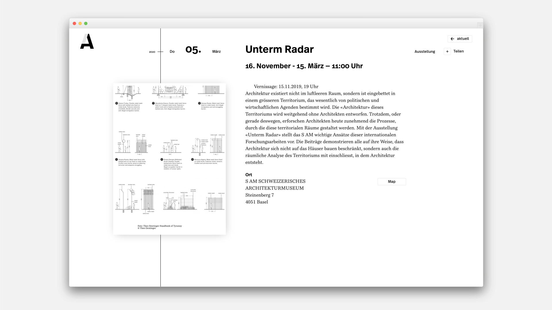 Architekturagenda und Architekturstellen – Web und Corporate Design der neuen Portale der Schweizer Architekturszene – l’équipe visuelle – Grafikatelier