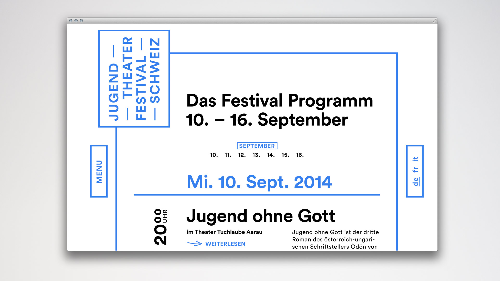 l’équipe [visuelle] Jugend Theater Festival Schweiz Corporate Design Web Design