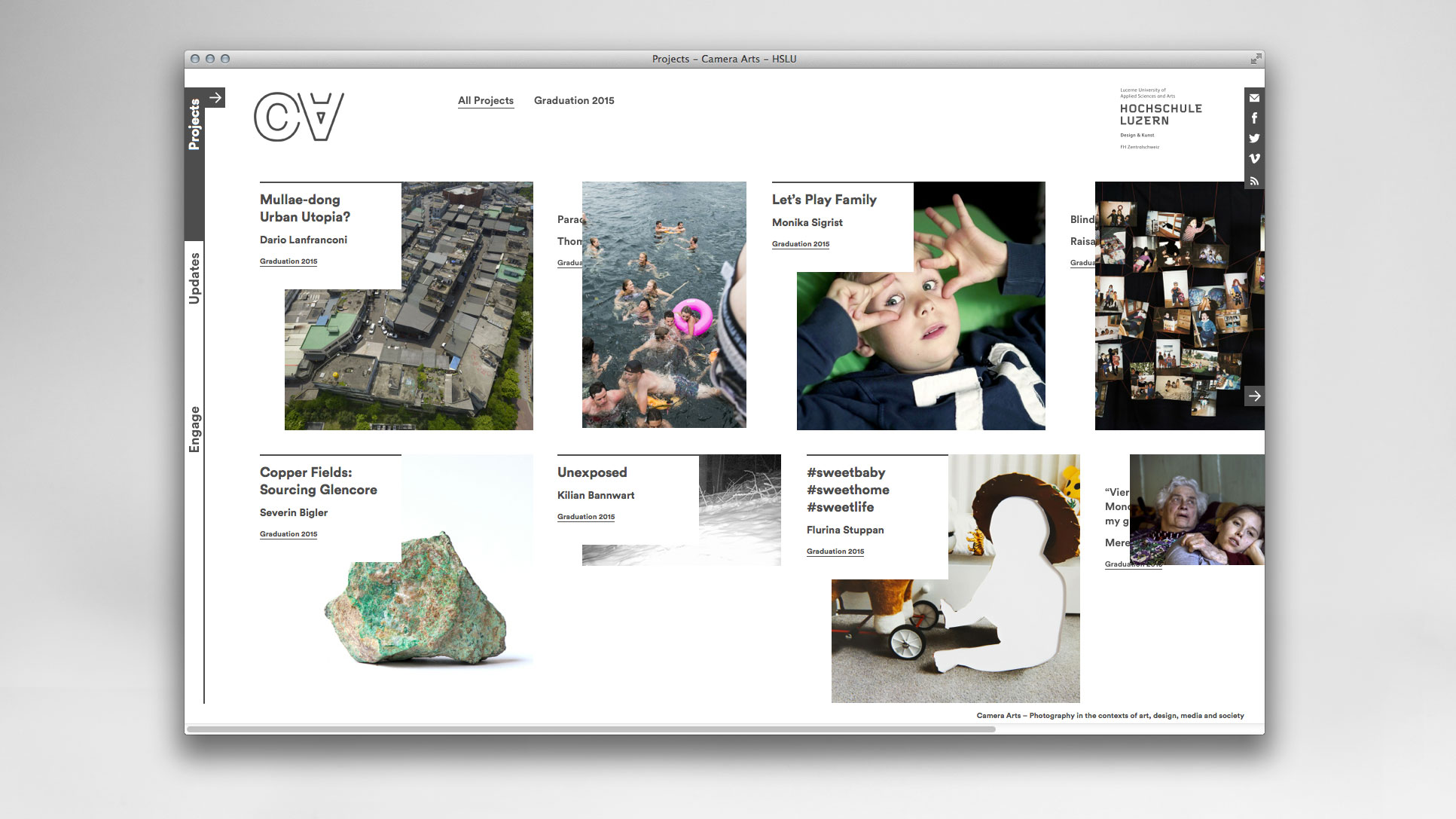 l’équipe [visuelle] Camera Arts Hochschule Luzern Design & Kunst Web Design