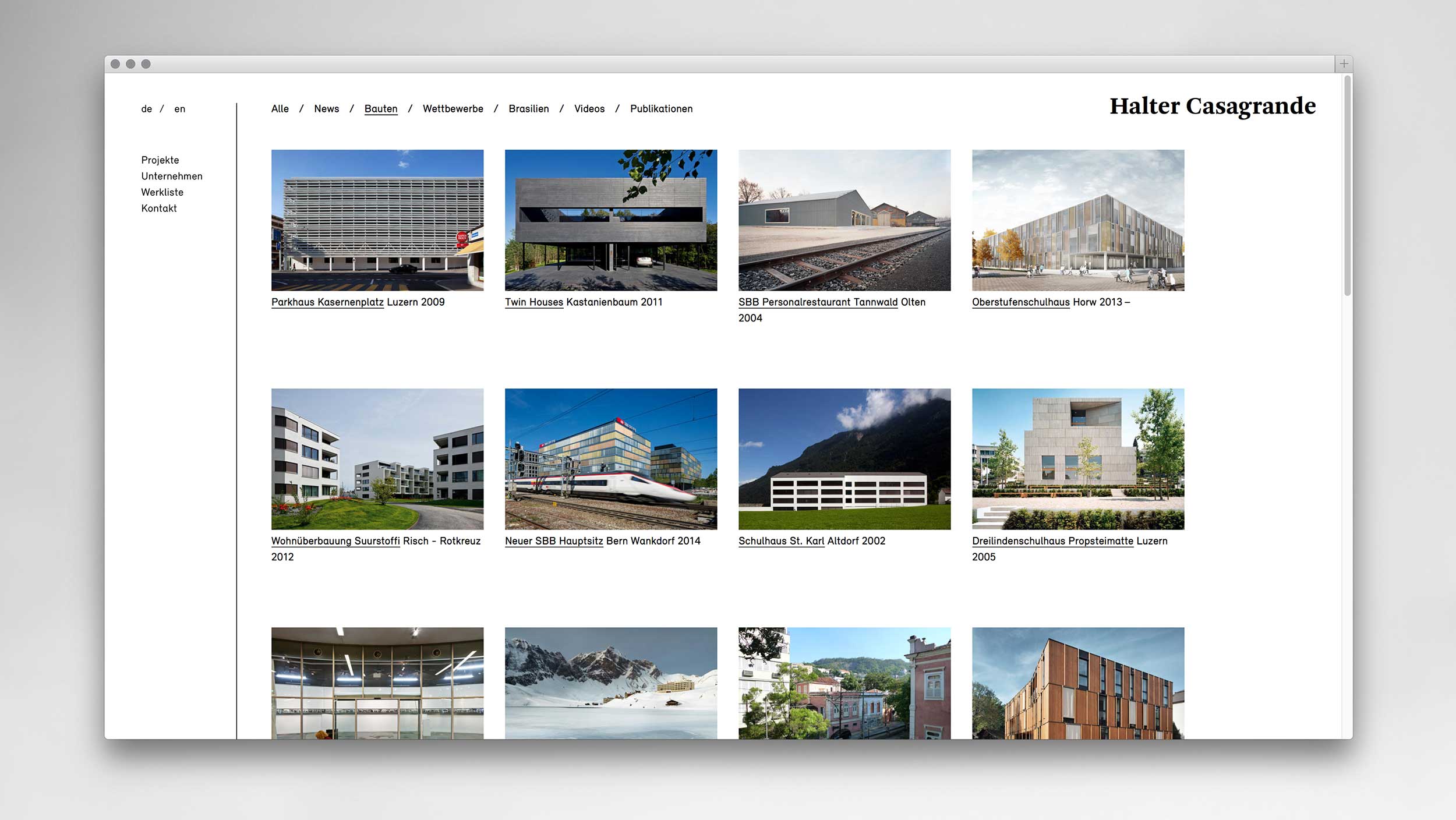 l’équipe [visuelle] Halter Casagrande Architekten Partner AG Corporate Design Web Design