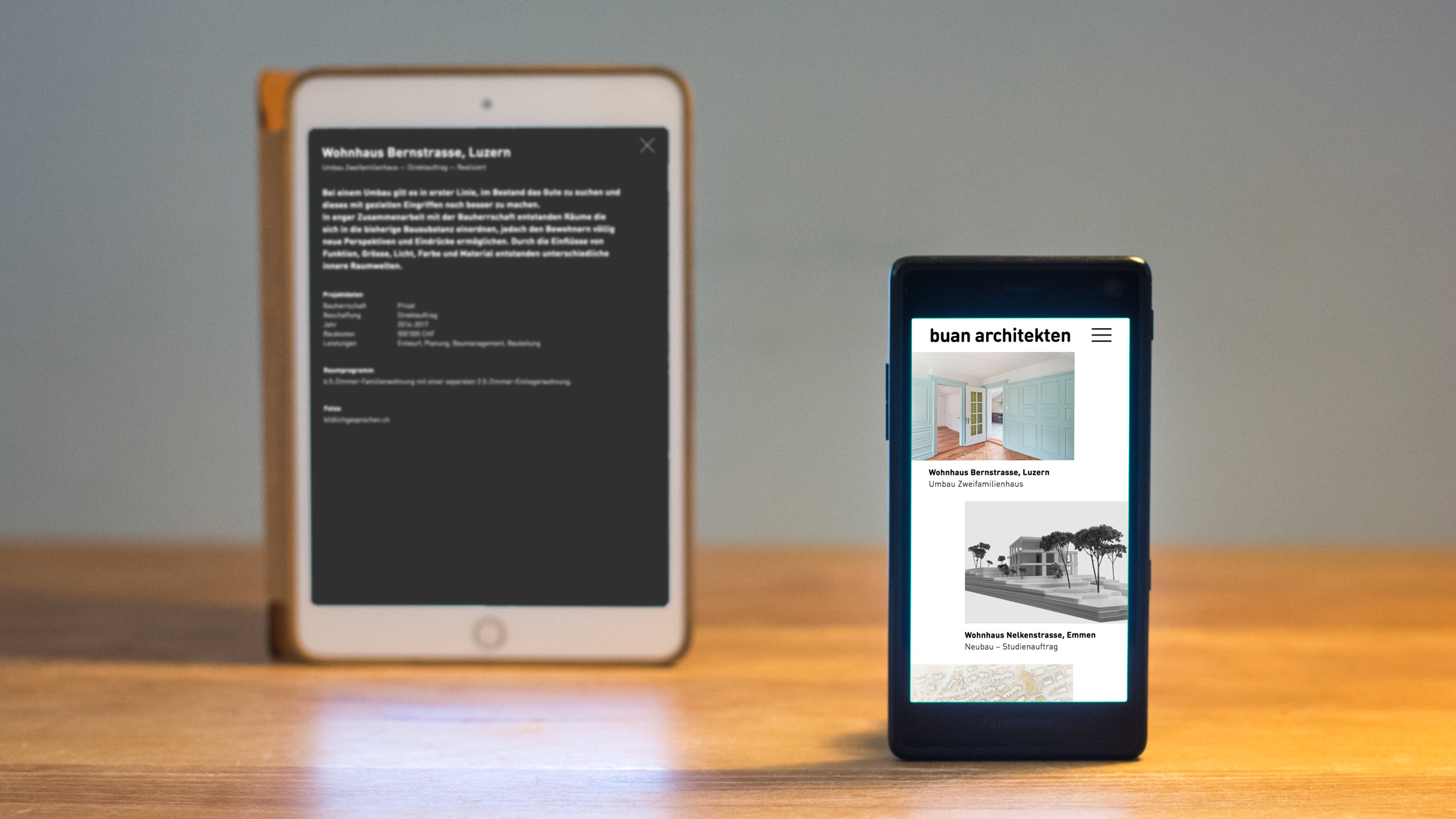 l’équipe [visuelle] – Webseite für buan architekten GmbH – Konzeption, Gestaltung und Programmierung der Full Responsive CMS-Webseite