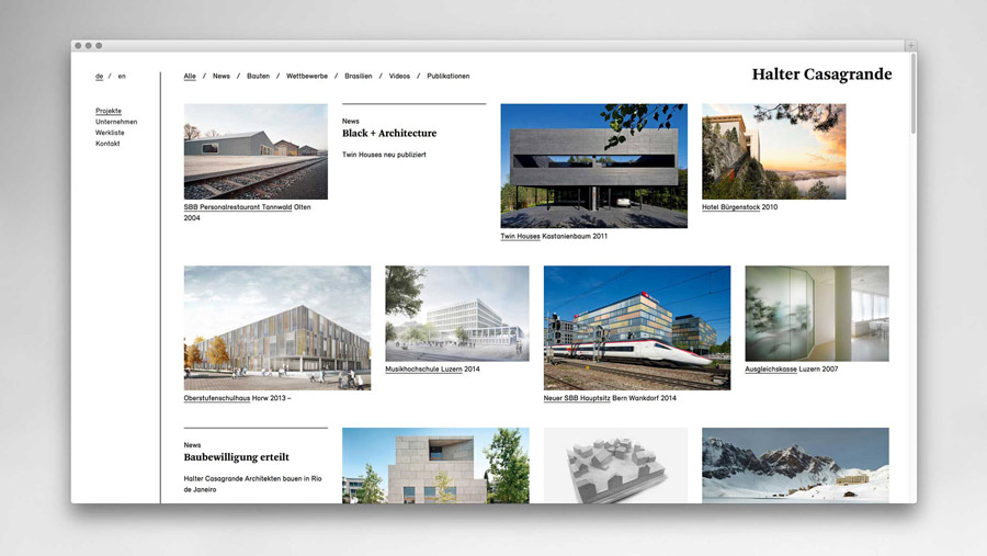 l’équipe [visuelle] Halter Casagrande Architekten Partner AG Corporate Design Web Design