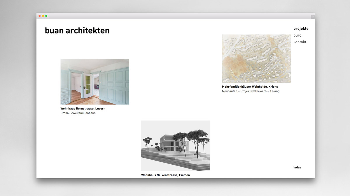 l’équipe [visuelle] – Webseite für buan architekten GmbH – Konzeption, Gestaltung und Programmierung der Full Responsive CMS-Webseite